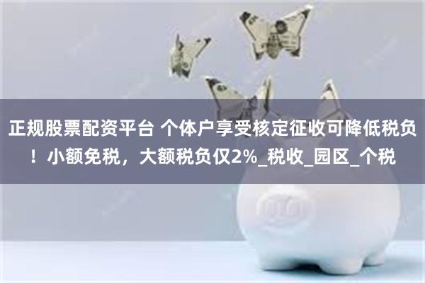 正规股票配资平台 个体户享受核定征收可降低税负！小额免税，大额税负仅2%_税收_园区_个税
