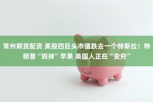 常州期货配资 美股四巨头市值跌去一个特斯拉！特朗普“毁掉”苹果 美国人正在“变穷”