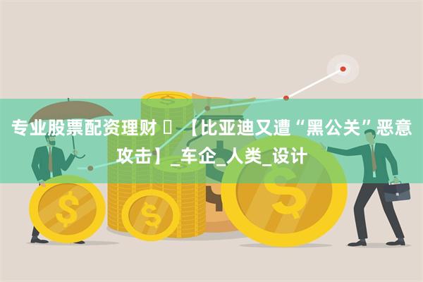 专业股票配资理财 ​【比亚迪又遭“黑公关”恶意攻击】_车企_人类_设计