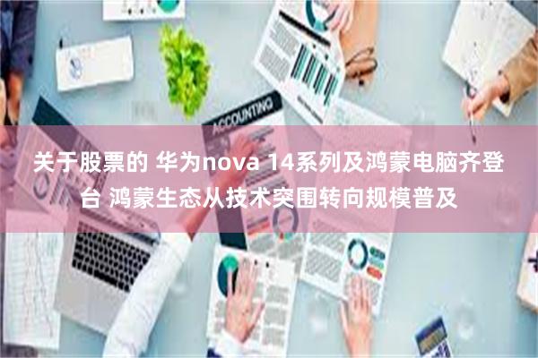 关于股票的 华为nova 14系列及鸿蒙电脑齐登台 鸿蒙生态从技术突围转向规模普及