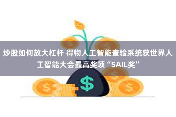 炒股如何放大杠杆 得物人工智能查验系统获世界人工智能大会最高奖项“SAIL奖”