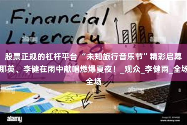 股票正规的杠杆平台 “未知旅行音乐节”精彩启幕那英、李健在雨中献唱燃爆夏夜！_观众_李健雨_全场
